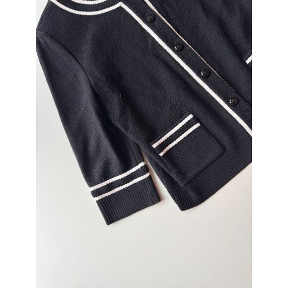 ST JOHN COLLECTION Black Wool Knit Cardigan Jacket, Size 12 - Picture 9 of 13